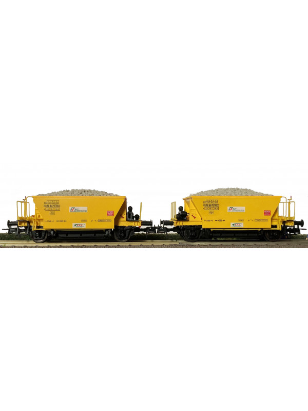 OS.KAR 4353 - FS set di due carri tipo Fcc RFI livrea gialla e nera, ep.V-VI