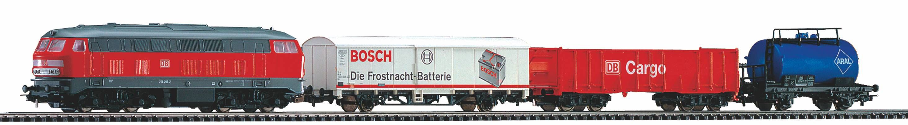 Confezione iniziale merci DB Cargo - diesel, PIKO A-binari con massicciata