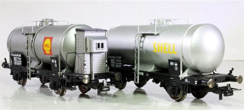 Rivarossi HR6518 - FS Set carri cisterna a 2 assi Mop in livrea argento con loghi SHELL