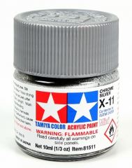 Colore acrilico X-11 Chrome Silver 1pz da 10ml lucido