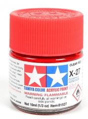 Colore acrilico X-27 Clear Red 1pz da 10ml trasparente lucido